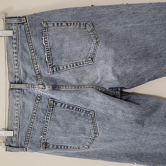 Jonathan Simkhai Pearl-Embellished Boyfriend Jeans Size 29 - Picture 12 of 16
